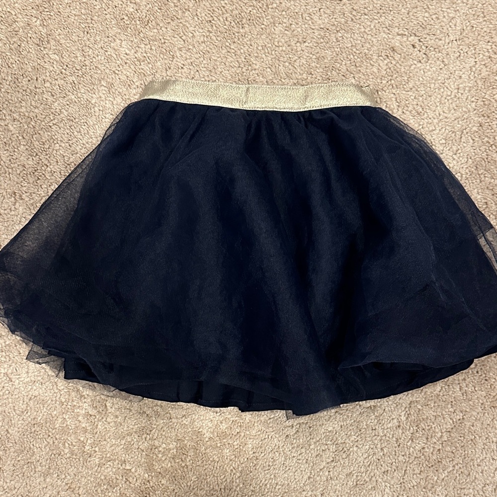Elegant Navy Blue Tulle Skirt